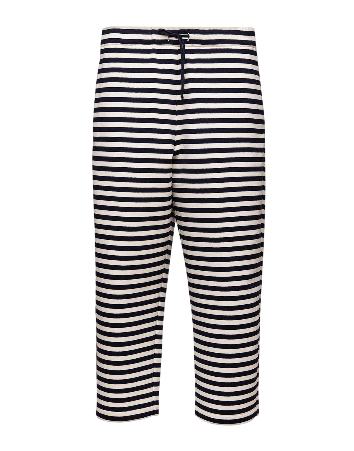 Pantalon Japan en molleton rayé sartorial bleu marine/lait