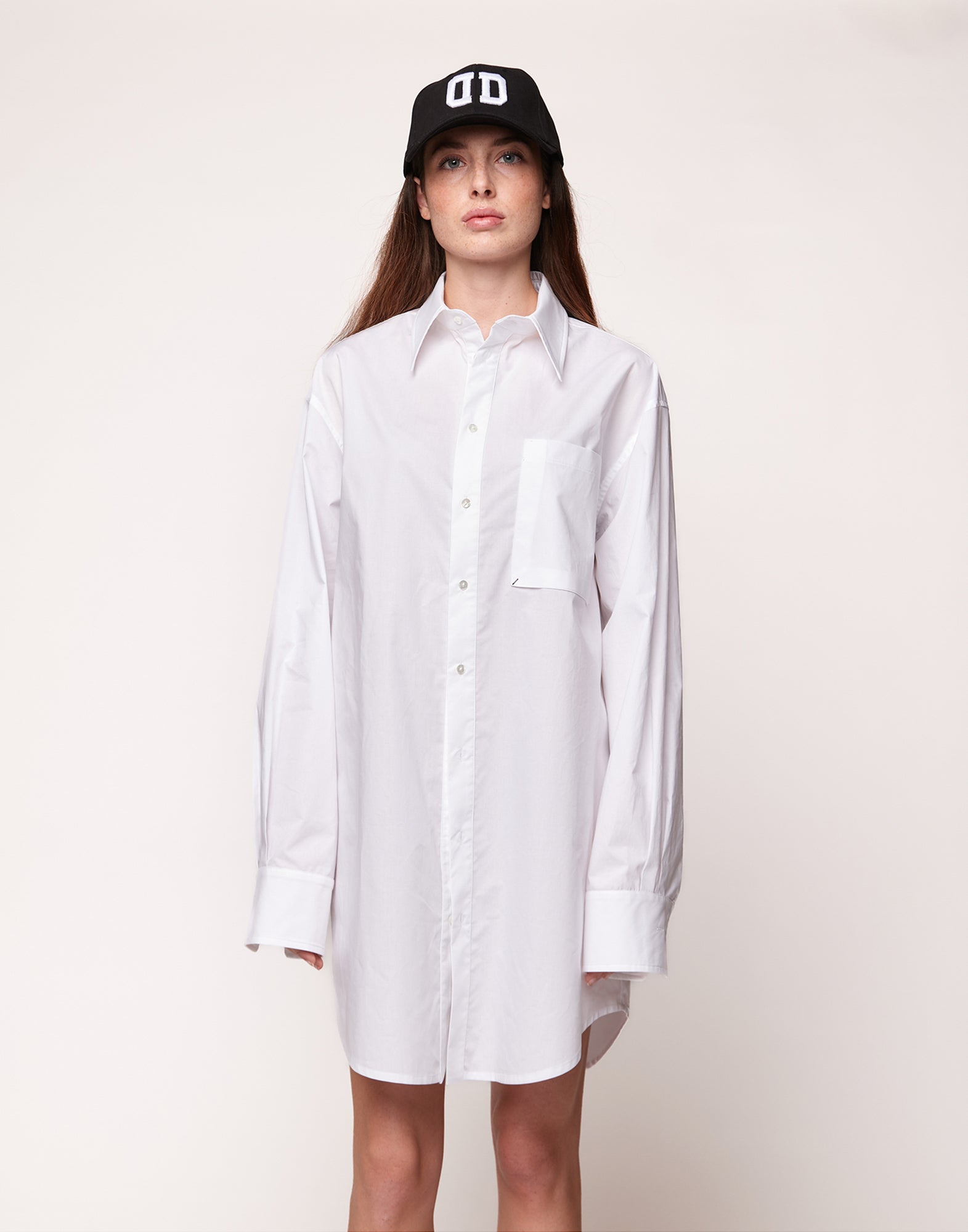 Camicia Lunga in Popeline Off White