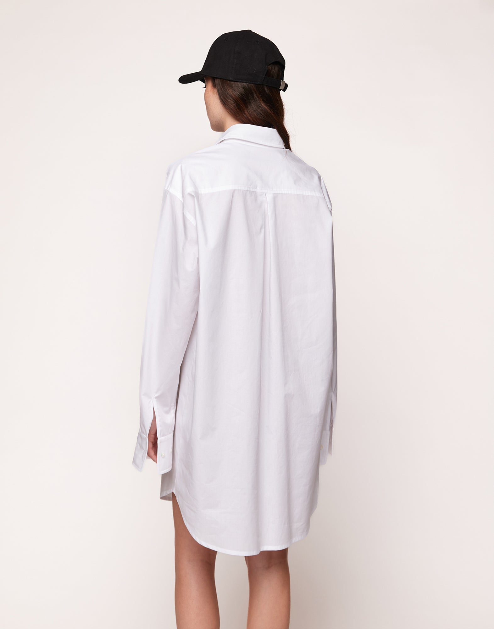Camicia Lunga in Popeline Off White