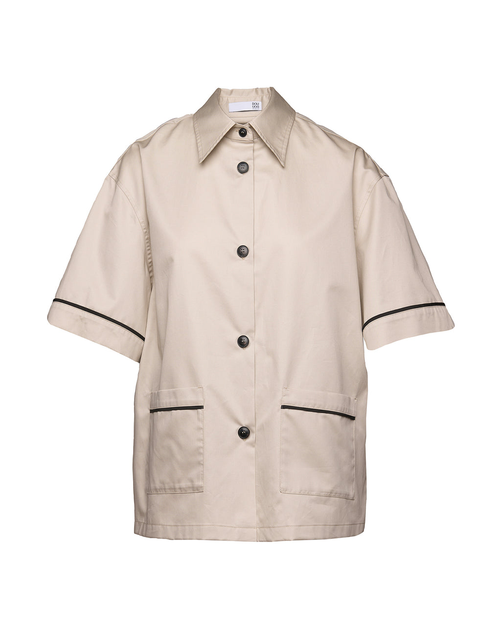 Camicia a Maniche Corte in Popeline Satin Lievito