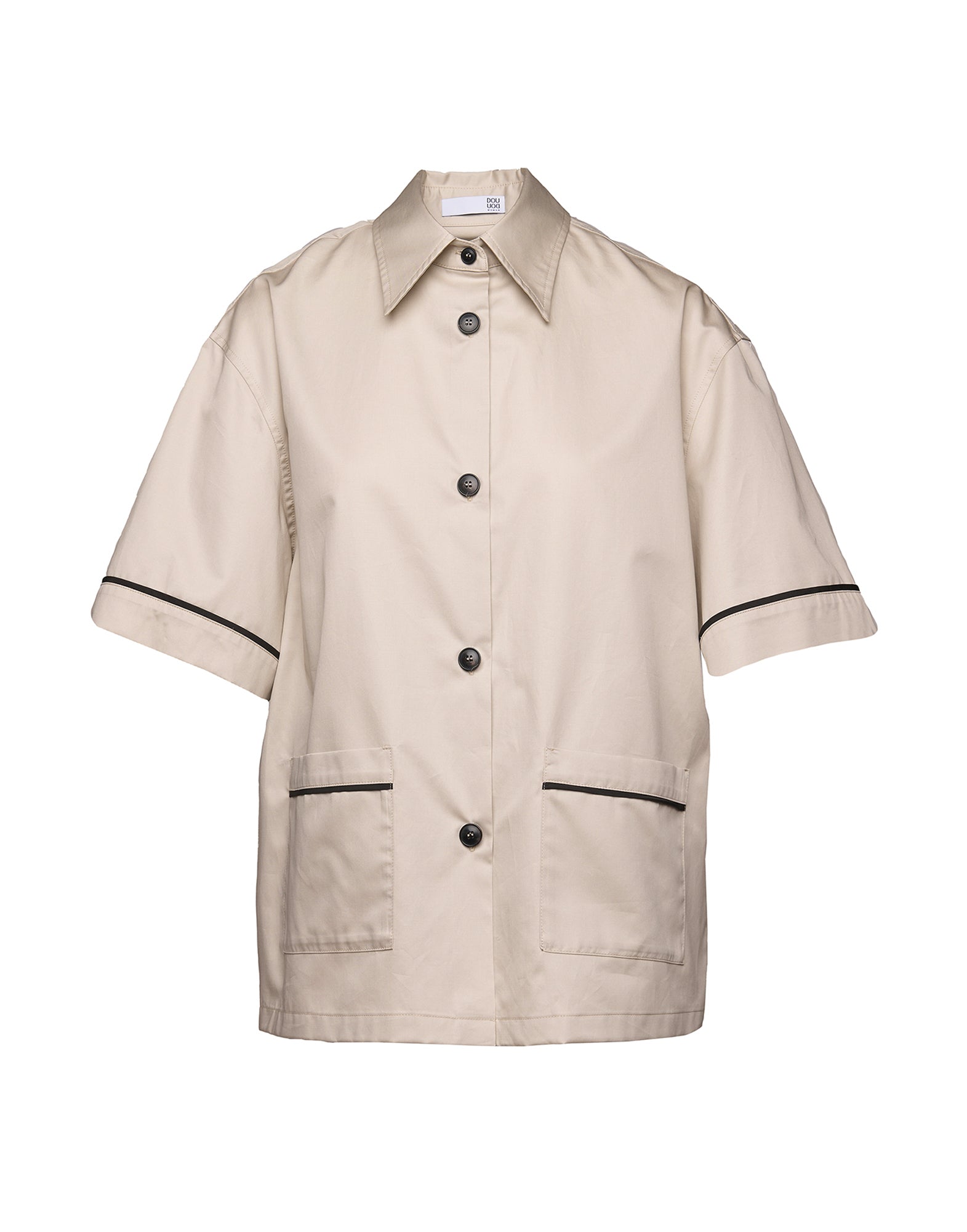 Camicia a Maniche Corte in Popeline Satin Lievito
