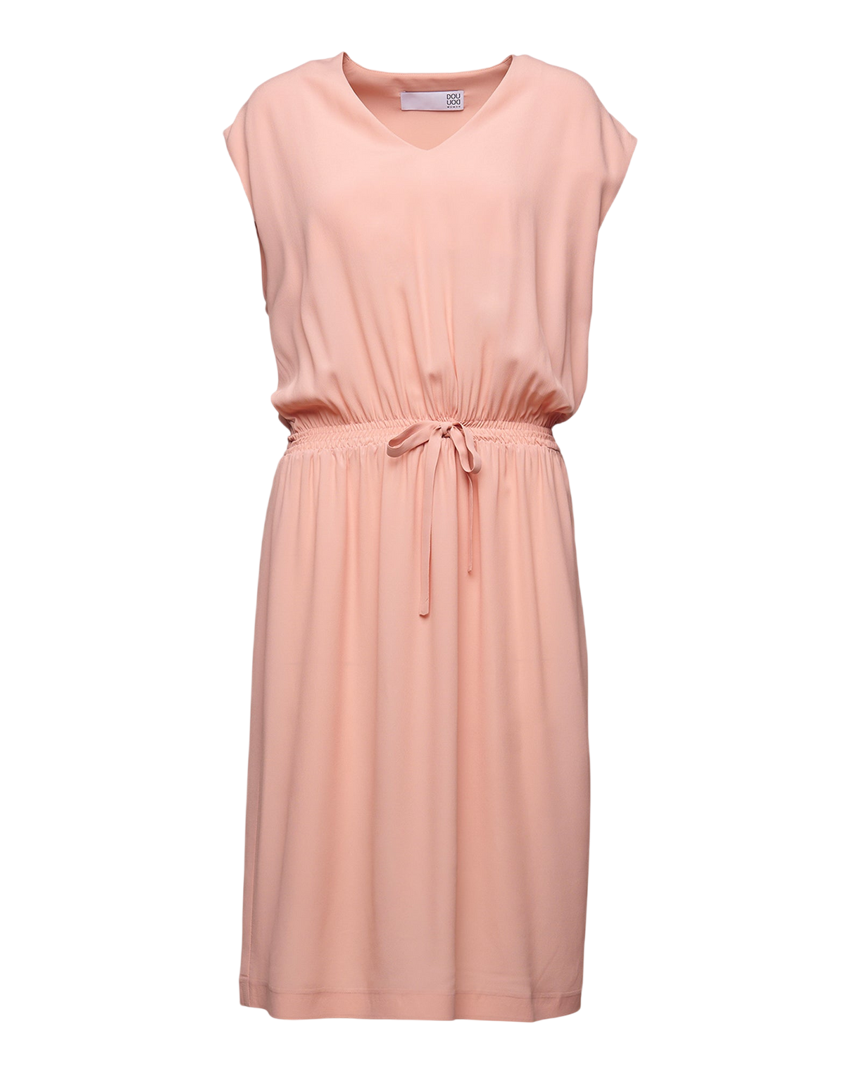 Sleeveless Midi Dress in Blush Crepe de Chine