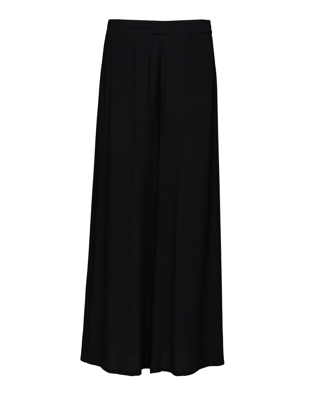 Pantaloni Ampi con Elastico in Crepe de Chine Navy Blu