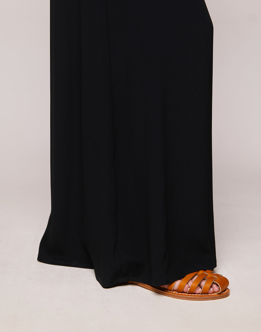 Pantaloni Ampi con Elastico in Crepe de Chine Navy Blu