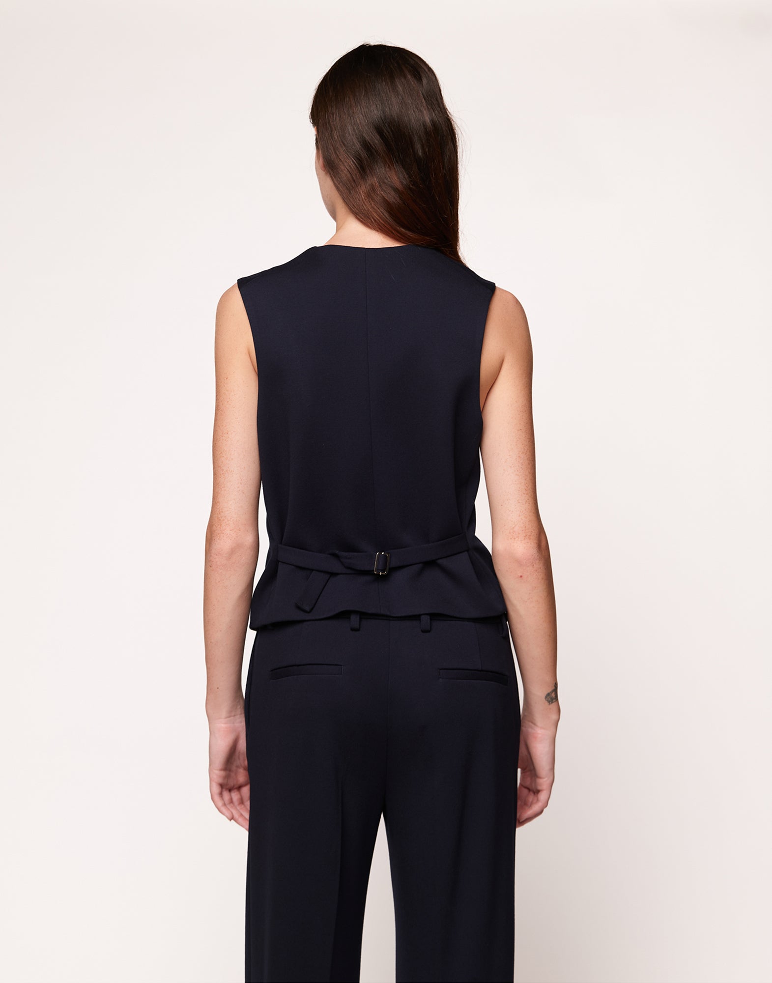 Gilet in Punto Milano Compact Navy Blu