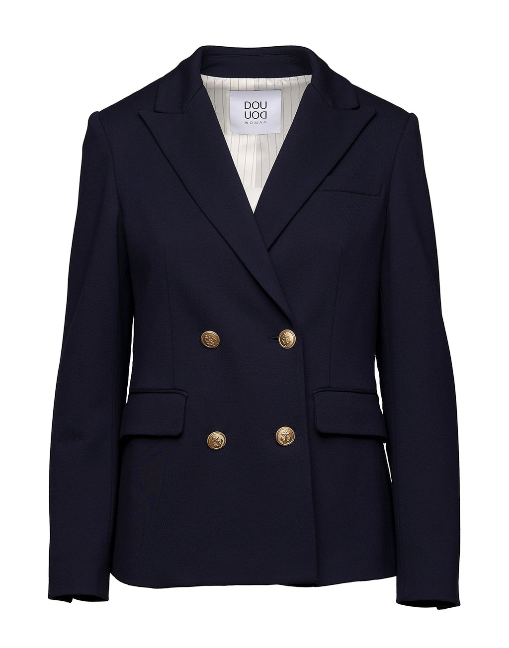 Giacca Doppio Petto in Punto Milano Compact Navy Blu