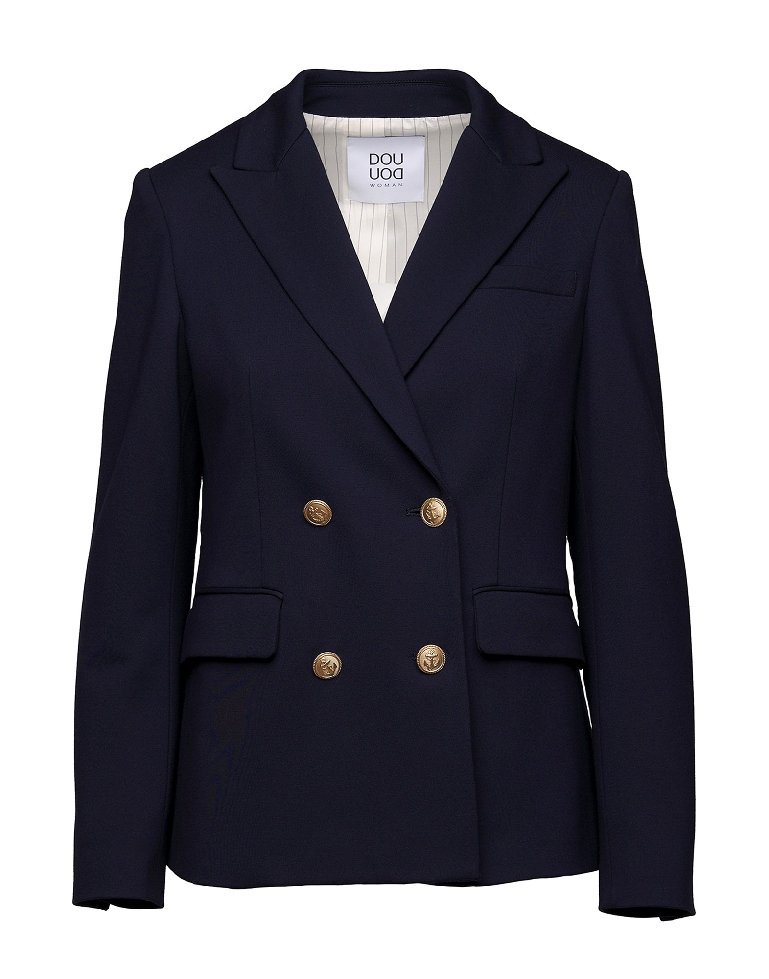 Giacca Doppio Petto in Punto Milano Compact Navy Blu