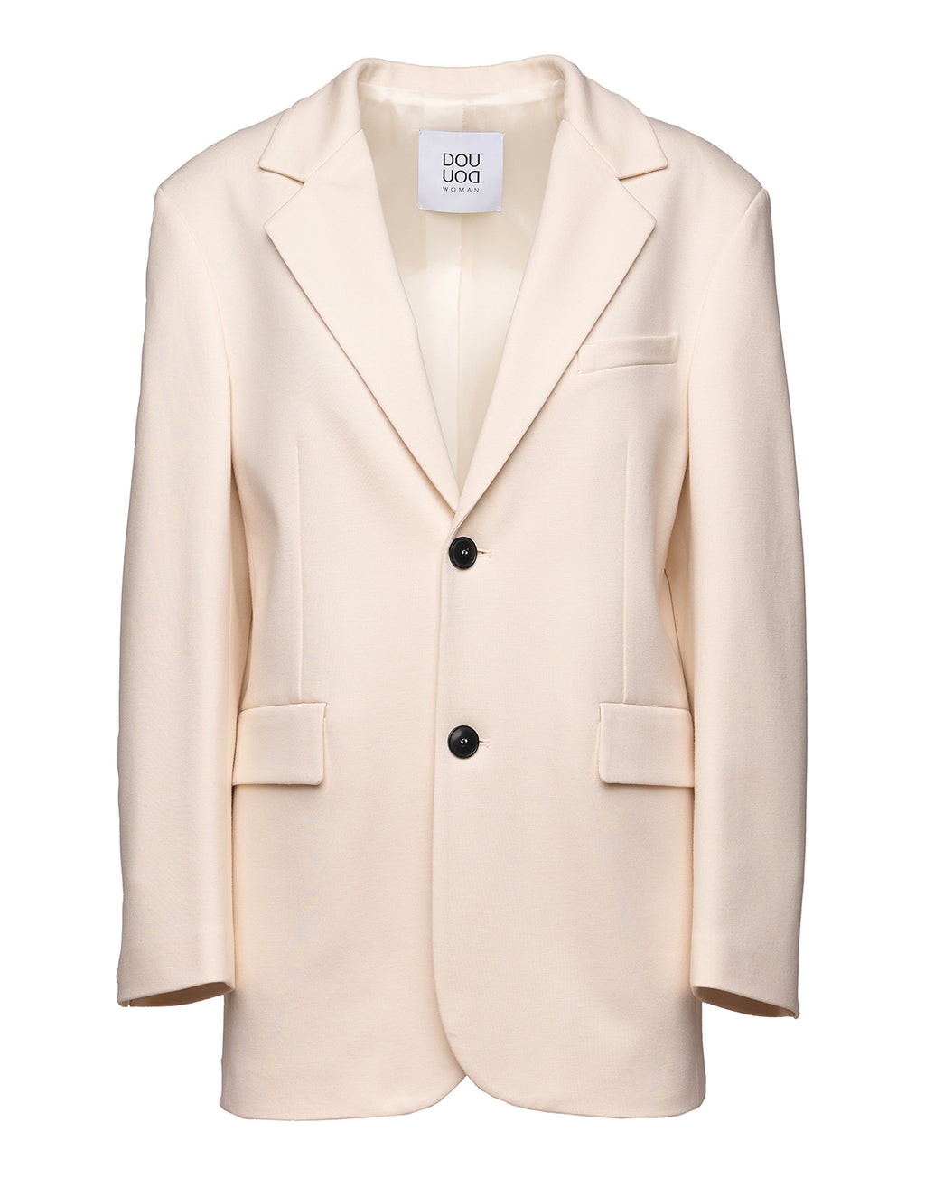 Giacca Over Monopetto in Punto Milano Compact Burro