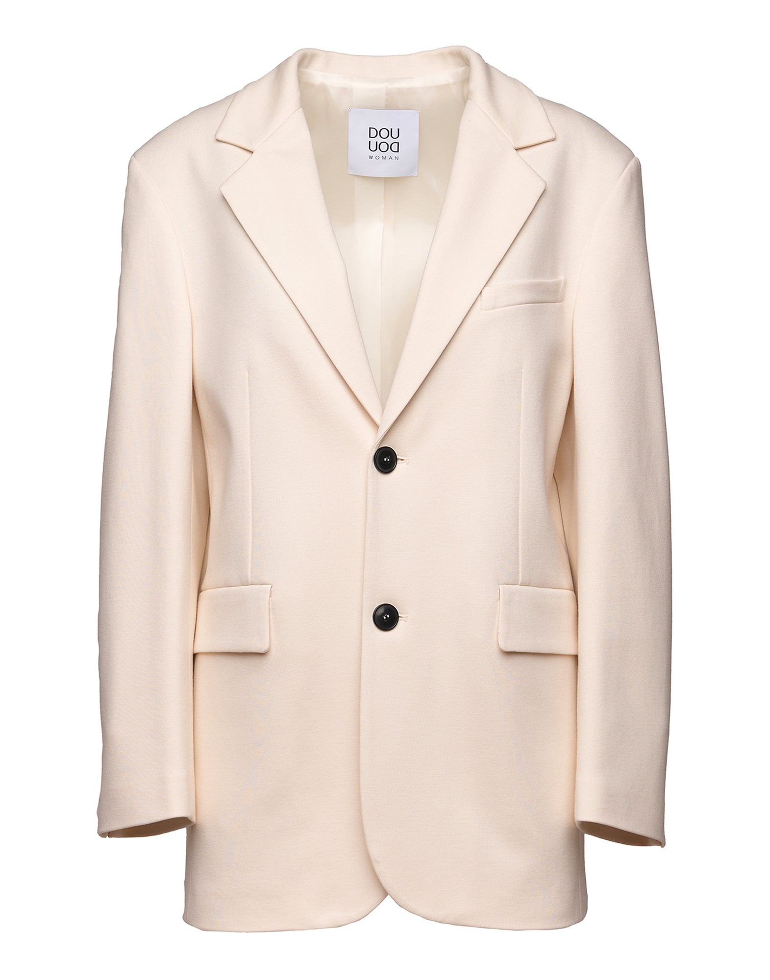 Giacca Over Monopetto in Punto Milano Compact Burro