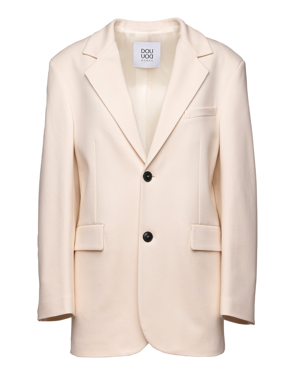 Veste oversize simple boutonnage en Punto Milano compact beurre