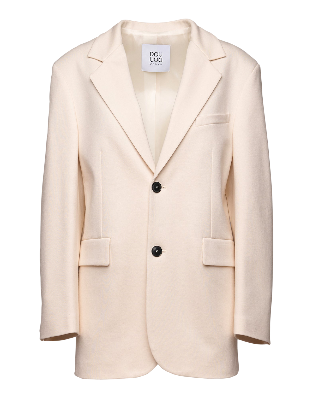 Veste oversize simple boutonnage en Punto Milano compact beurre
