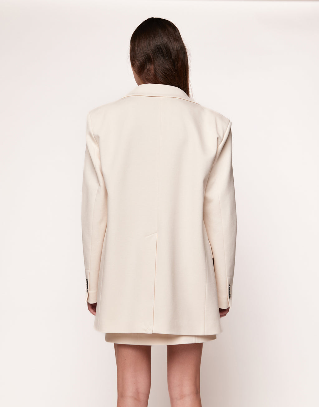 Giacca Over Monopetto in Punto Milano Compact Burro