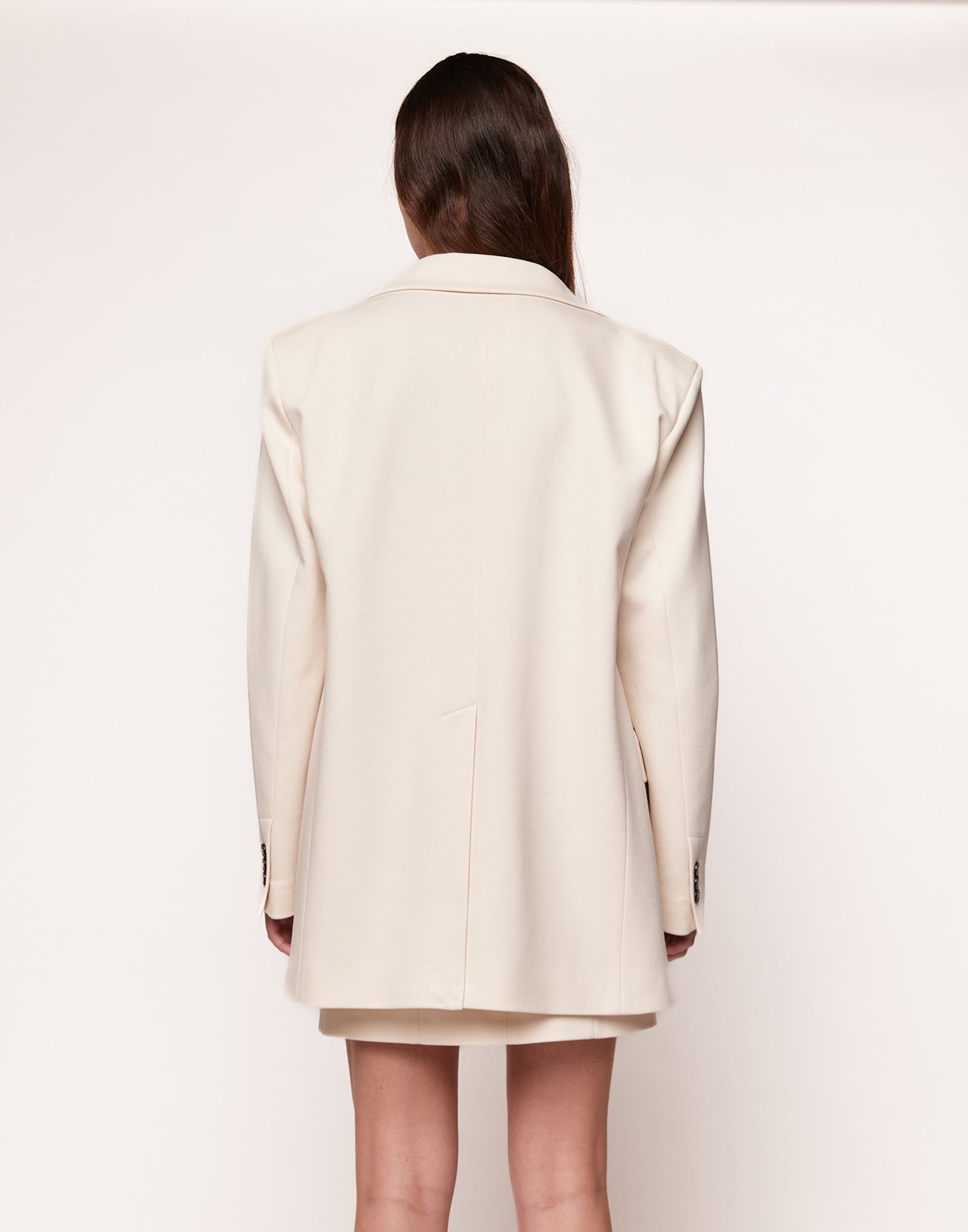 Giacca Over Monopetto in Punto Milano Compact Burro