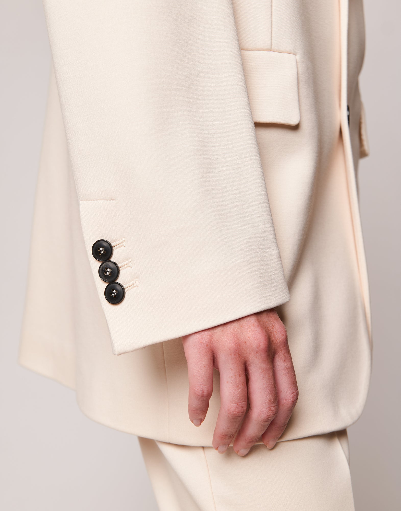 Giacca Over Monopetto in Punto Milano Compact Burro