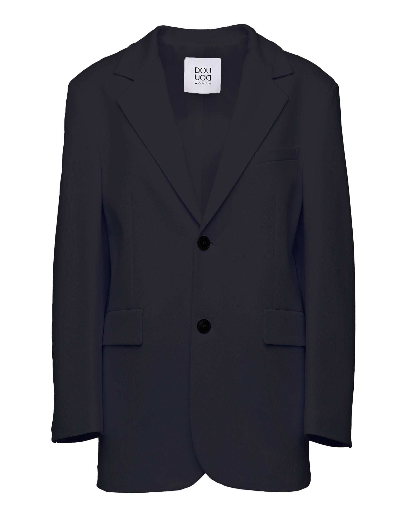 Giacca Over Monopetto in Punto Milano Compact Navy Blu