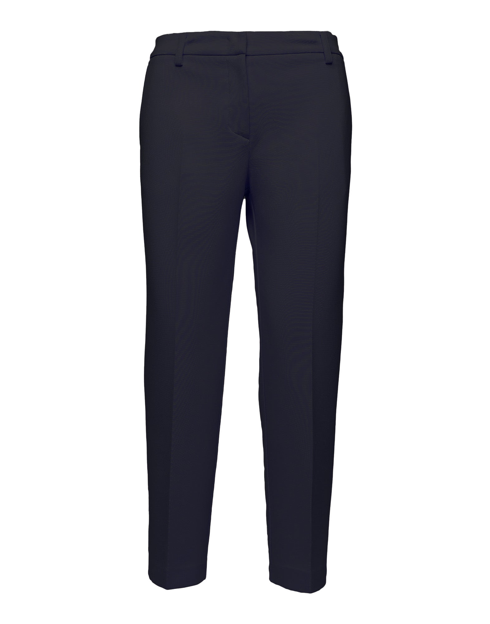 Pantaloni a Gamba Dritta in Punto Milano Compact Navy Blu