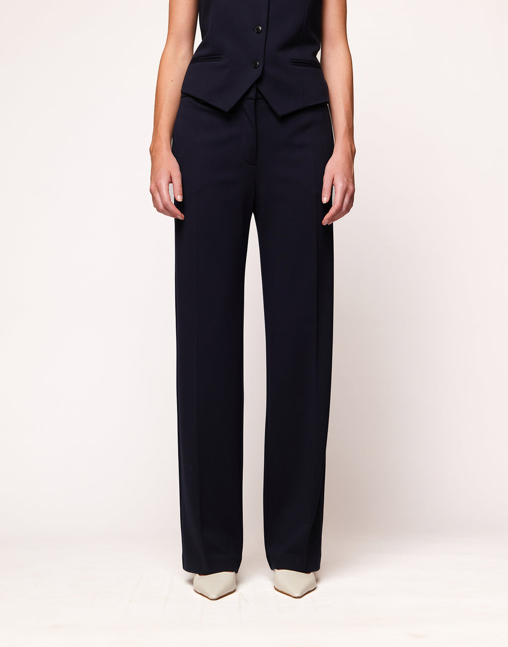 Pantaloni a Uomo in Punto Milano Compact Navy Blu