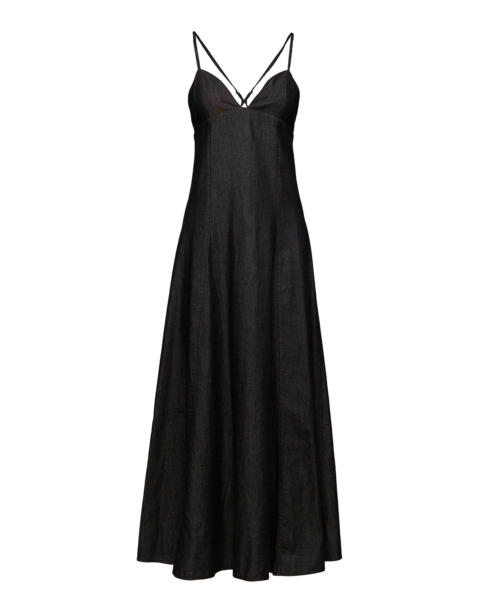 Abito Lungo Sottoveste con Spalline Incrociate