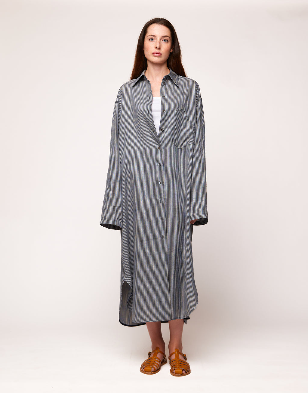 Abito Camicia in Organza Lino/Seta