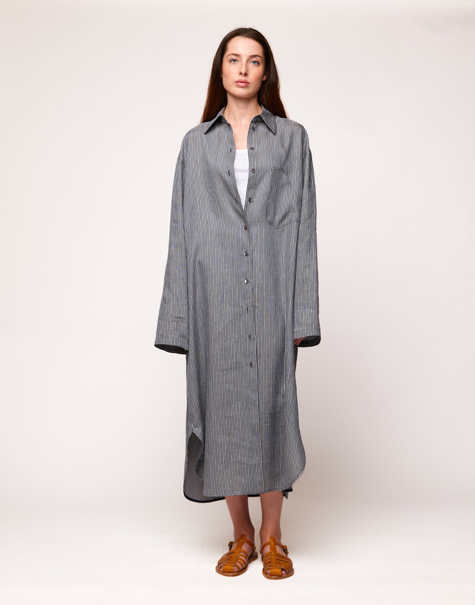 Abito Camicia in Organza Lino/Seta