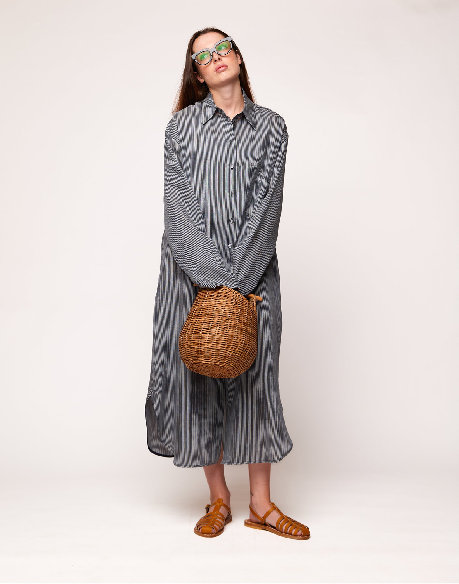 Abito Camicia in Organza Lino/Seta