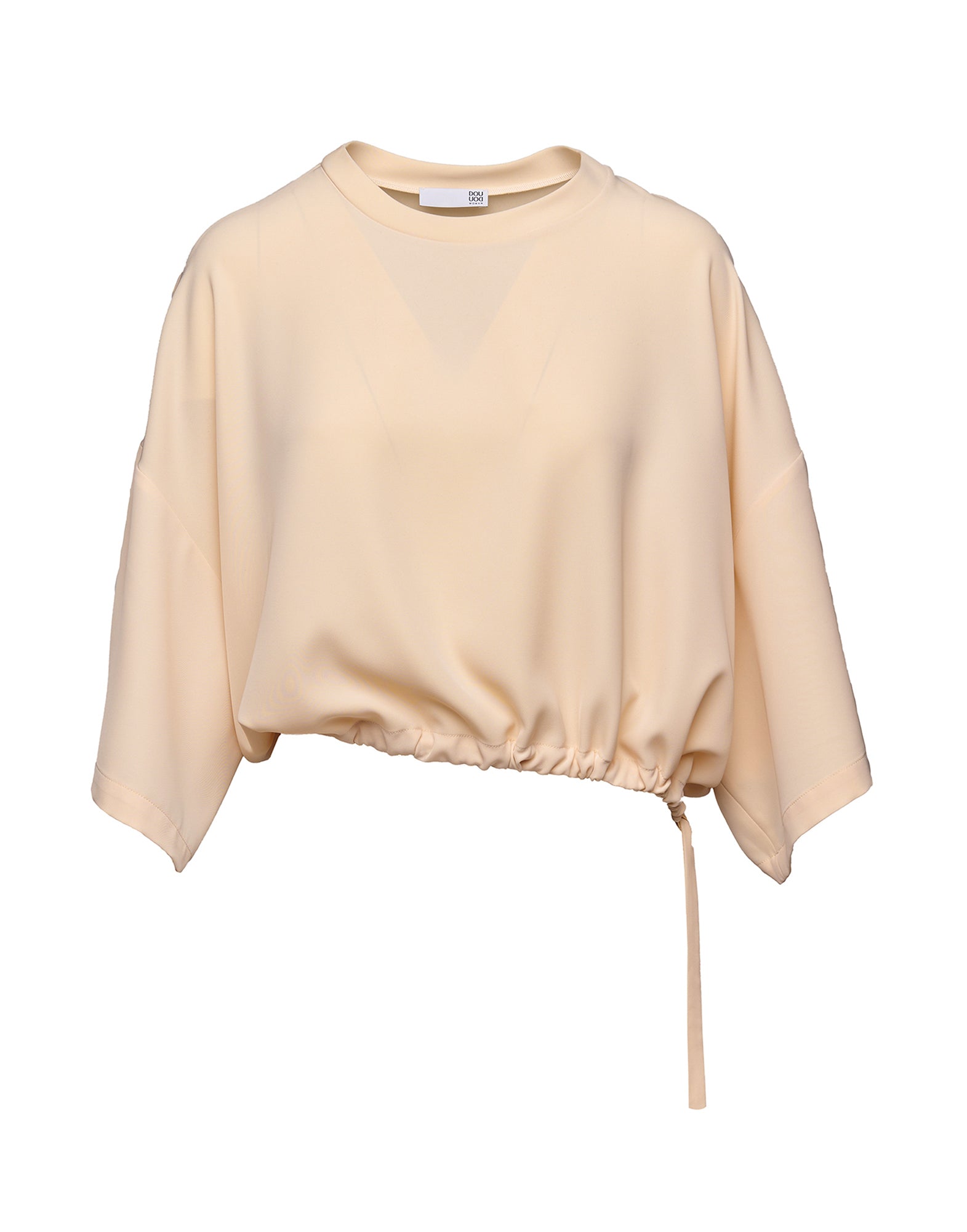 Blusa Girocollo in Cady Fluido Vaniglia