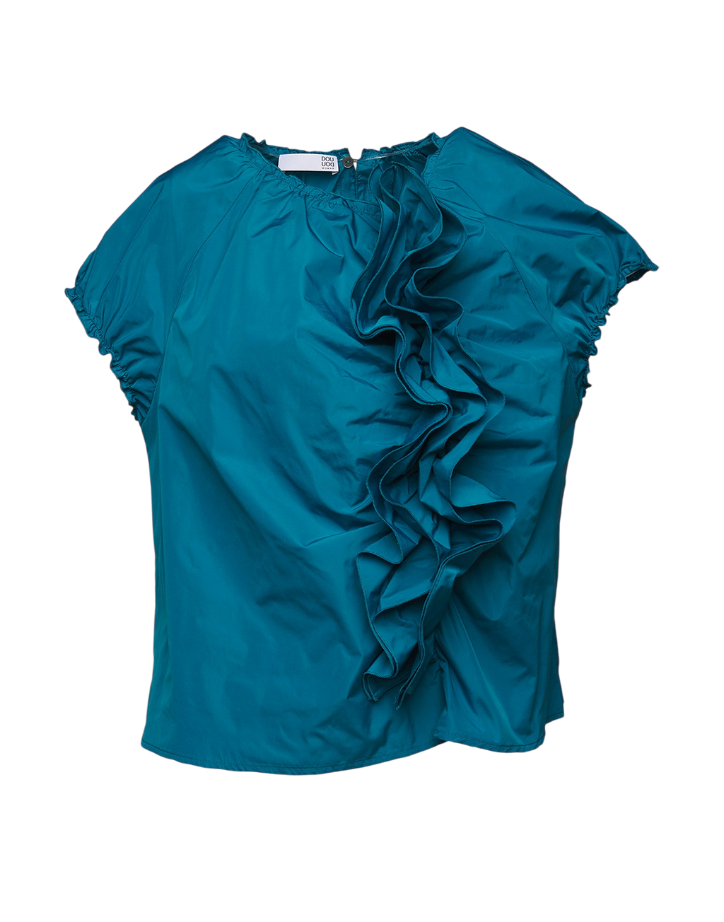 Haut à volants en taffetas microfibre Topaze