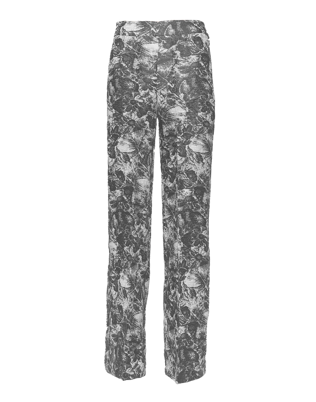 Pantaloni a Vita Alta in Jacquard Steel