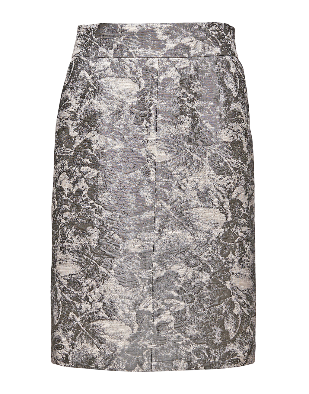 Jupe fourreau en jacquard acier