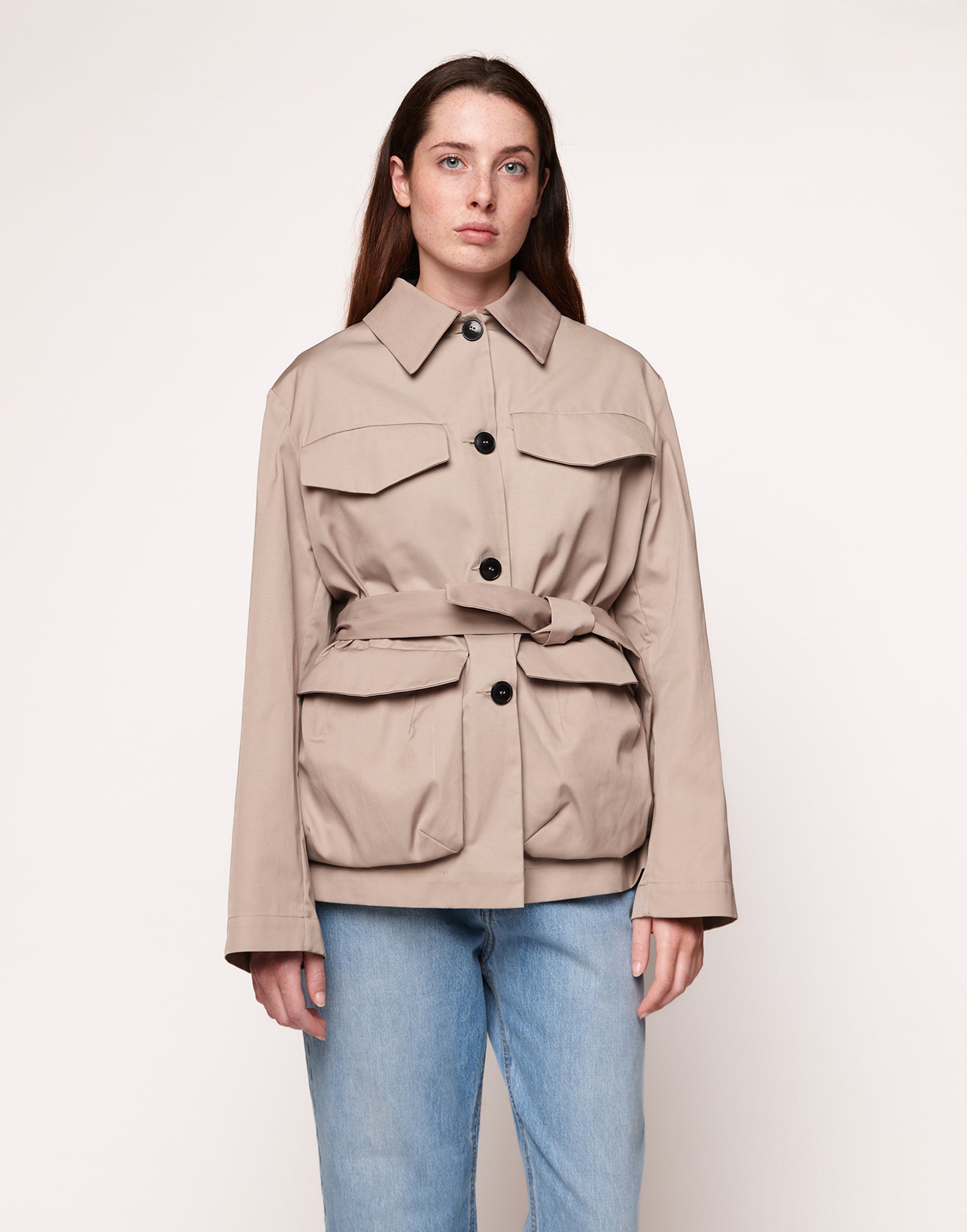 Field Jacket Salvia in Tecno Gabardine Safari
