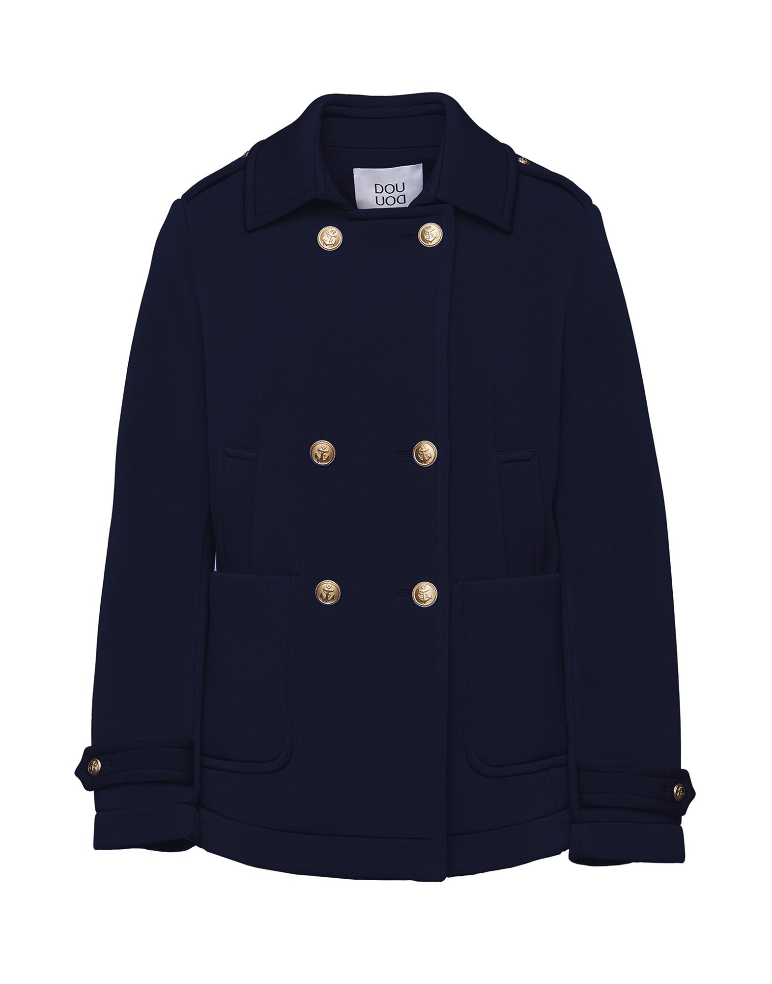 Caban Marina Doppio Petto in Neoprene Navy Blu