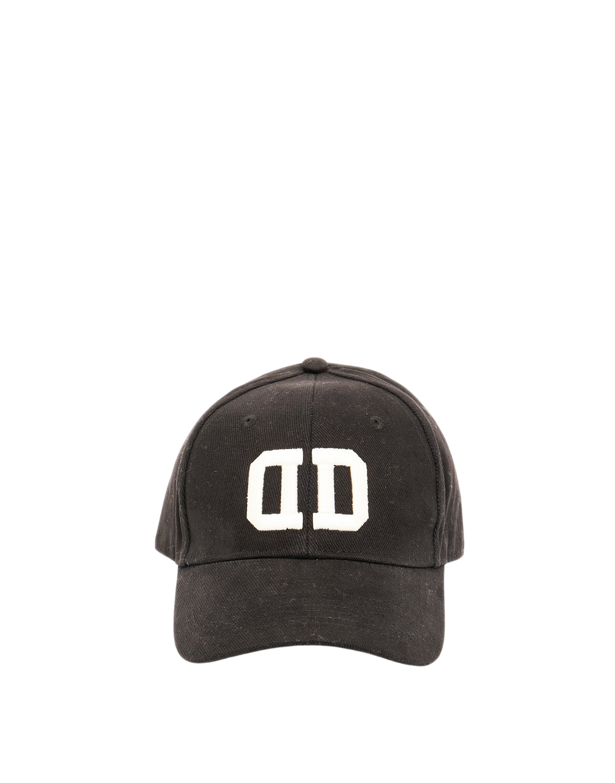 Black Baseball Cap with White Embroidered DD Logo