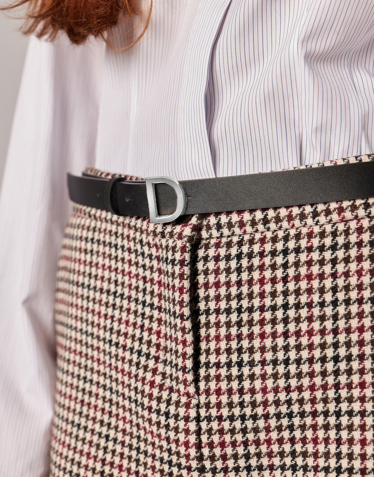 Black/Silver "D" Buckle Leather Belt