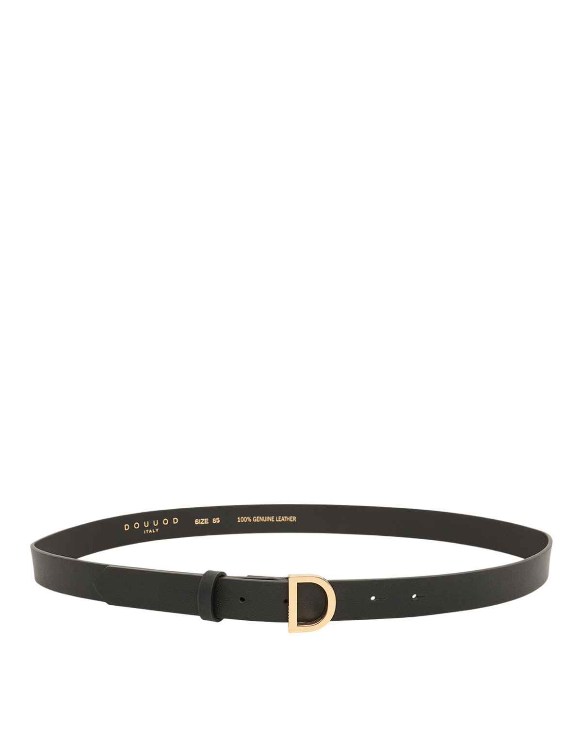 Black/Gold "D" Buckle Leather Belt