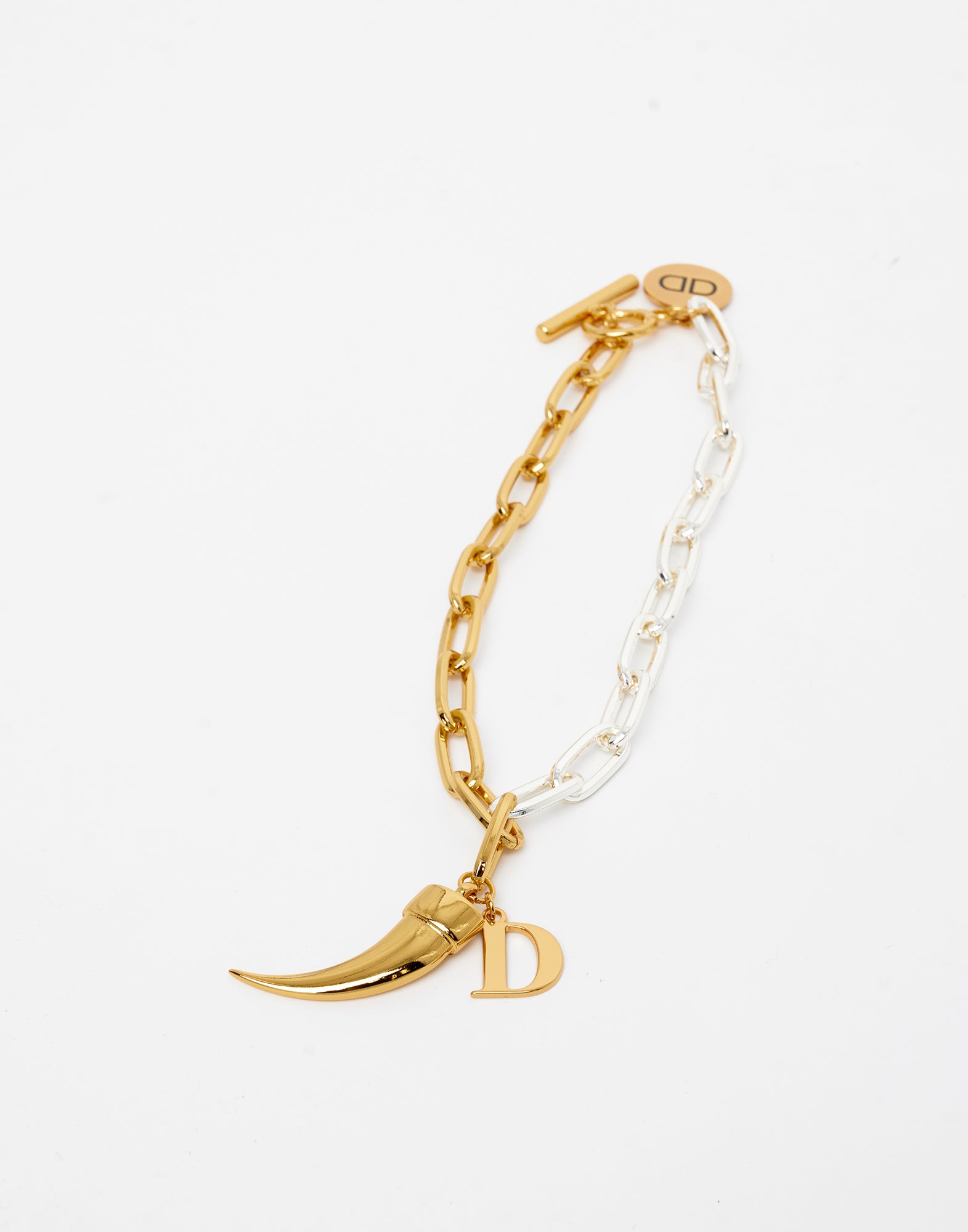 Collana con Catena Bicolore e Pendenti Oro/Argento