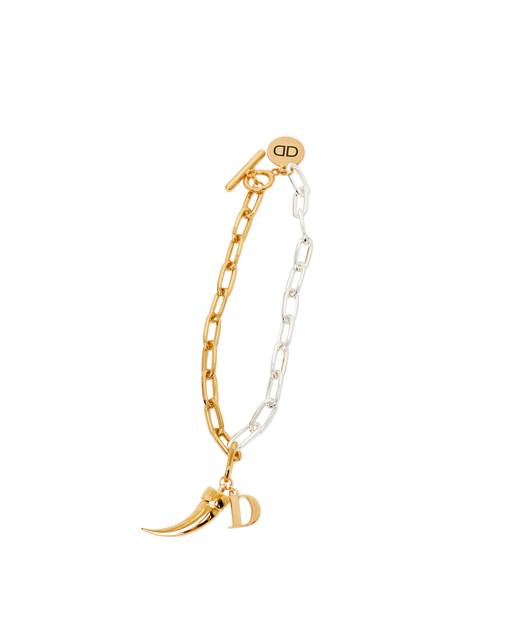 Collana con Catena Bicolore e Pendenti Oro/Argento