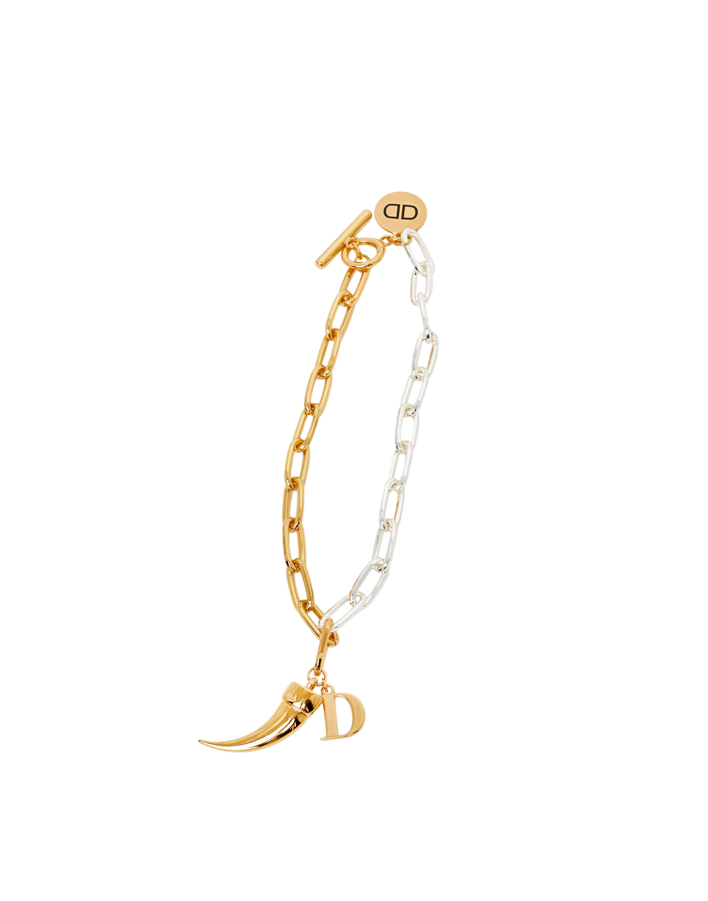 Collana con Catena Bicolore e Pendenti Oro/Argento