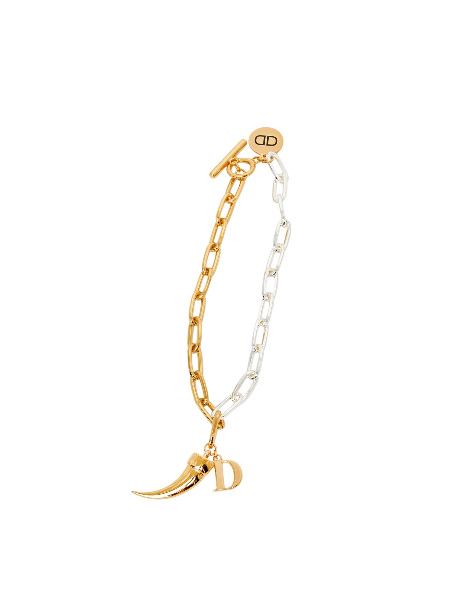 Collana con Catena Bicolore e Pendenti Oro/Argento