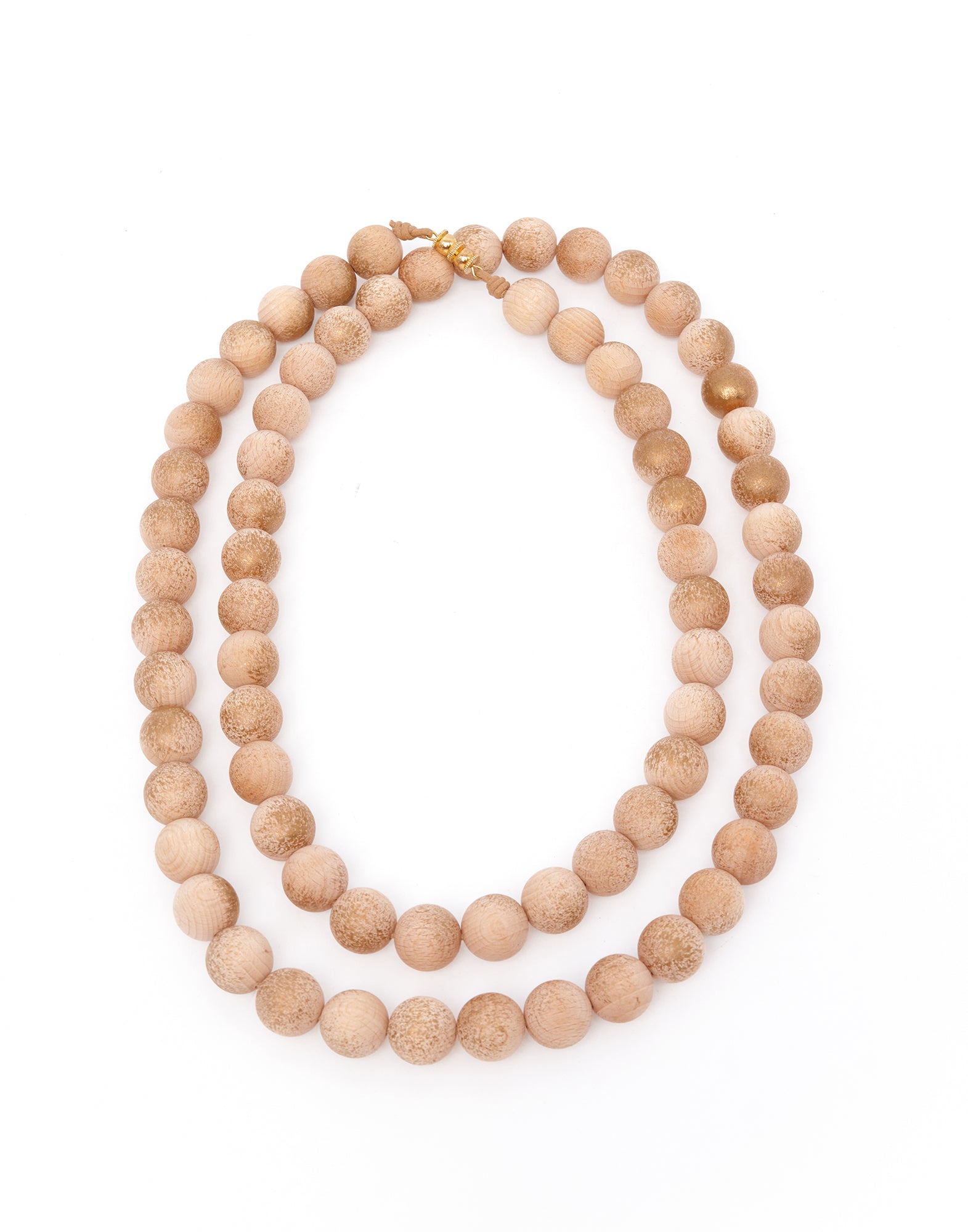 Collana con Perle in Legno Naturale