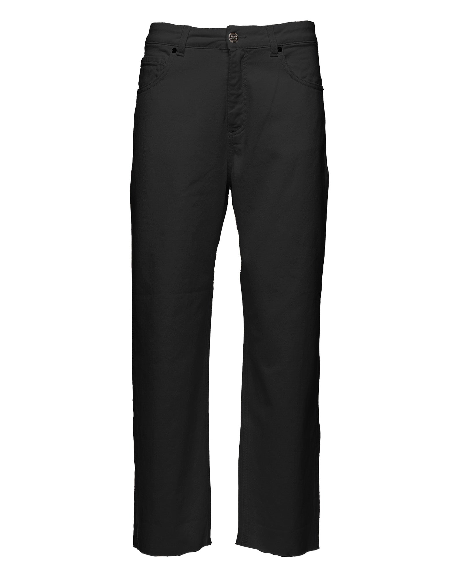 Jeans Baggy a 5 Tasche in Drill Cotone Stretch Neri