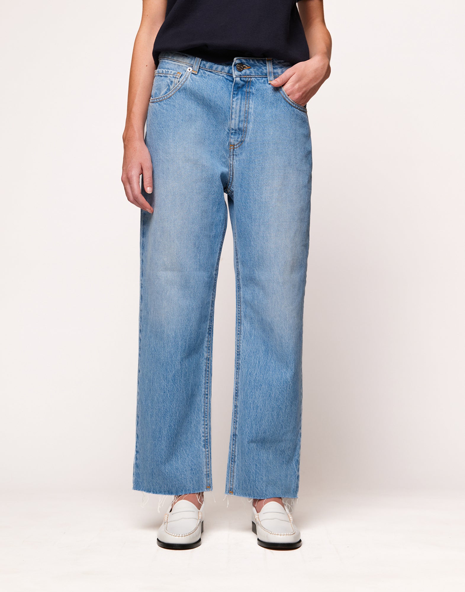 Jeans Baggy a 5 Tasche in Denim Light Blue