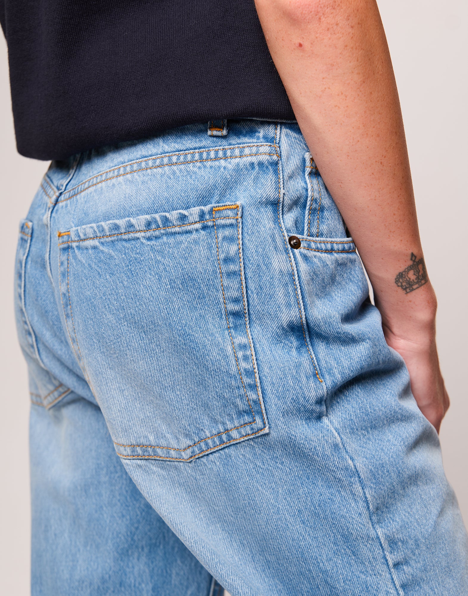 Jeans Baggy a 5 Tasche in Denim Light Blue