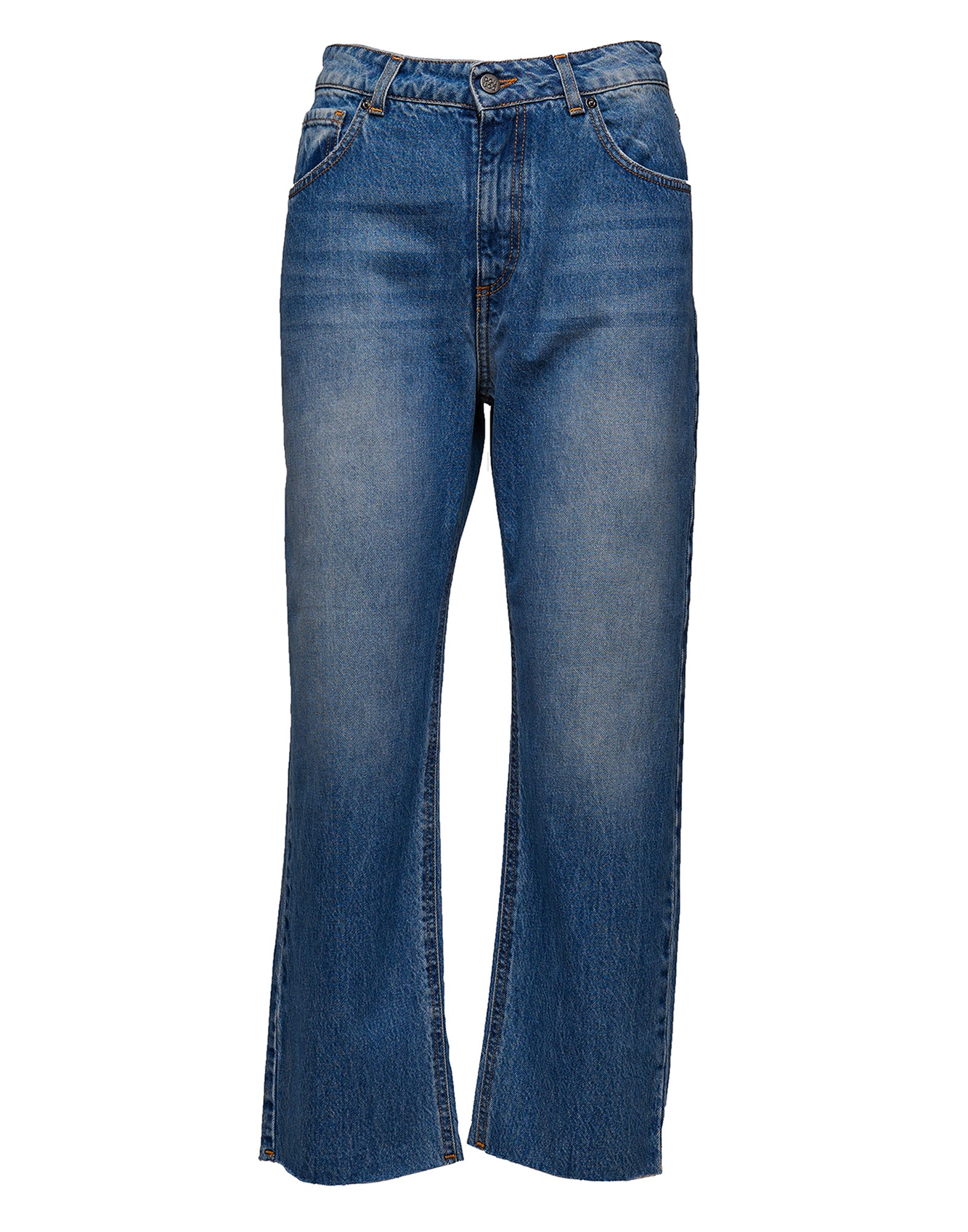 Jeans Baggy a 5 Tasche in Denim Medium Blue