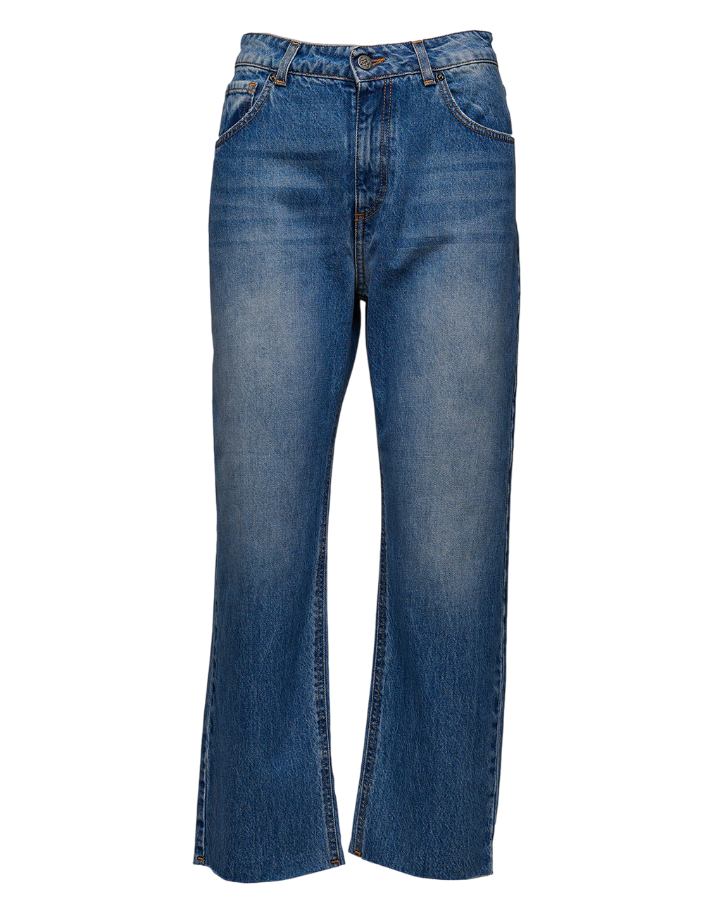 Jean baggy 5 poches en denim bleu moyen