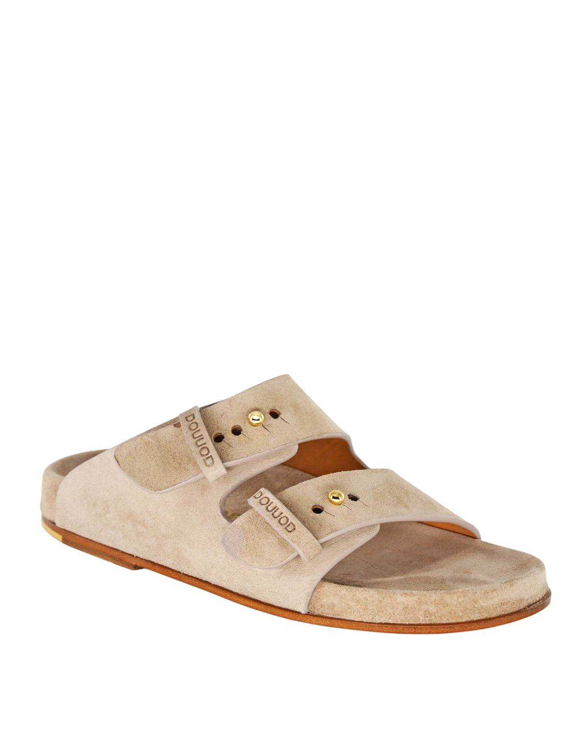 Sandali Doppia Fascia Fondo Cuoio Taupe