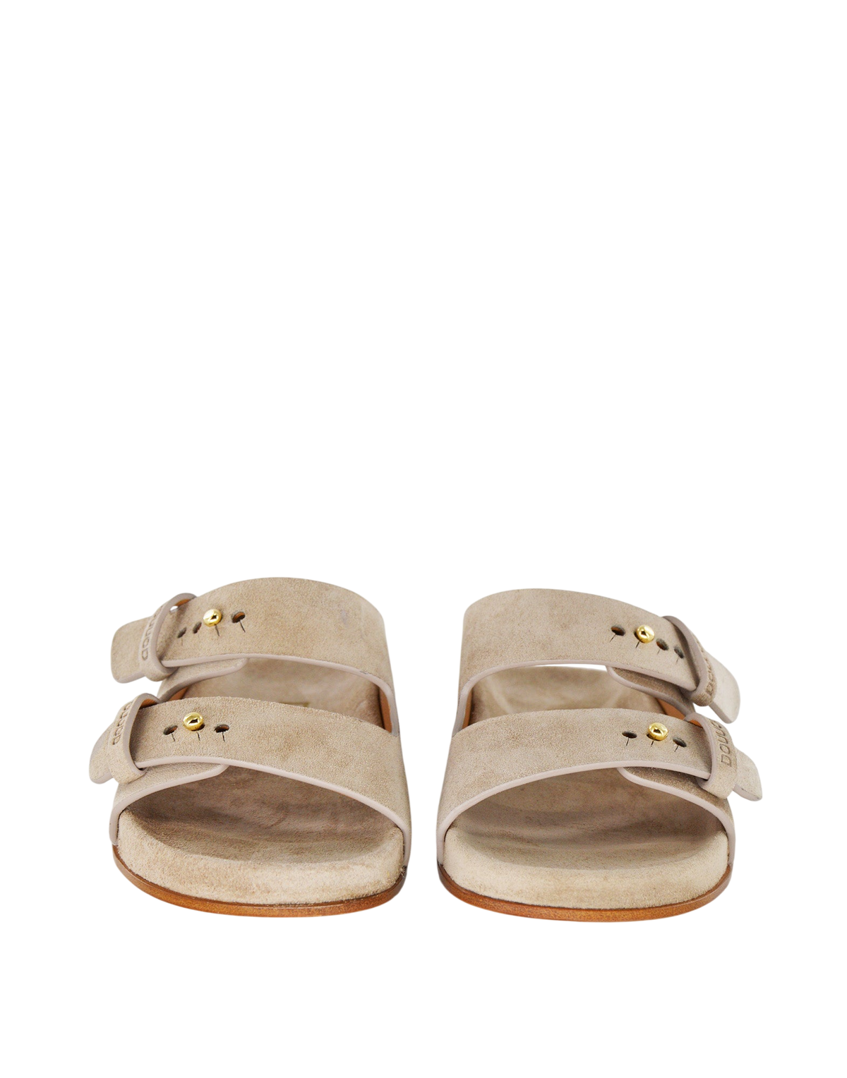 Sandali Doppia Fascia Fondo Cuoio Taupe