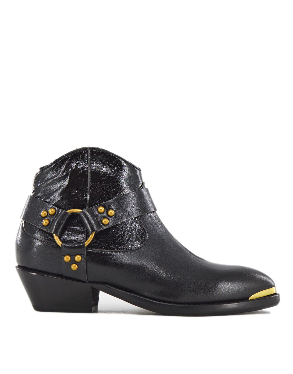 Texani Bassi con Ghetta in Vitello Bottolato Laminato Nero