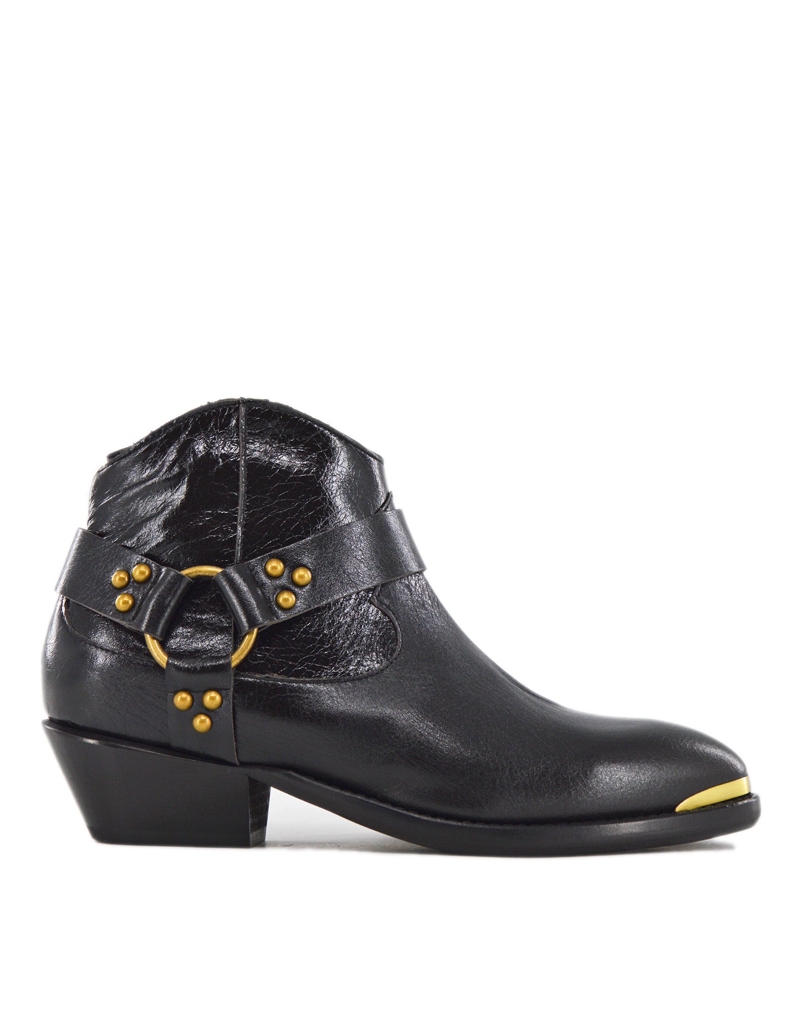 Texani Bassi con Ghetta in Vitello Bottolato Laminato Nero