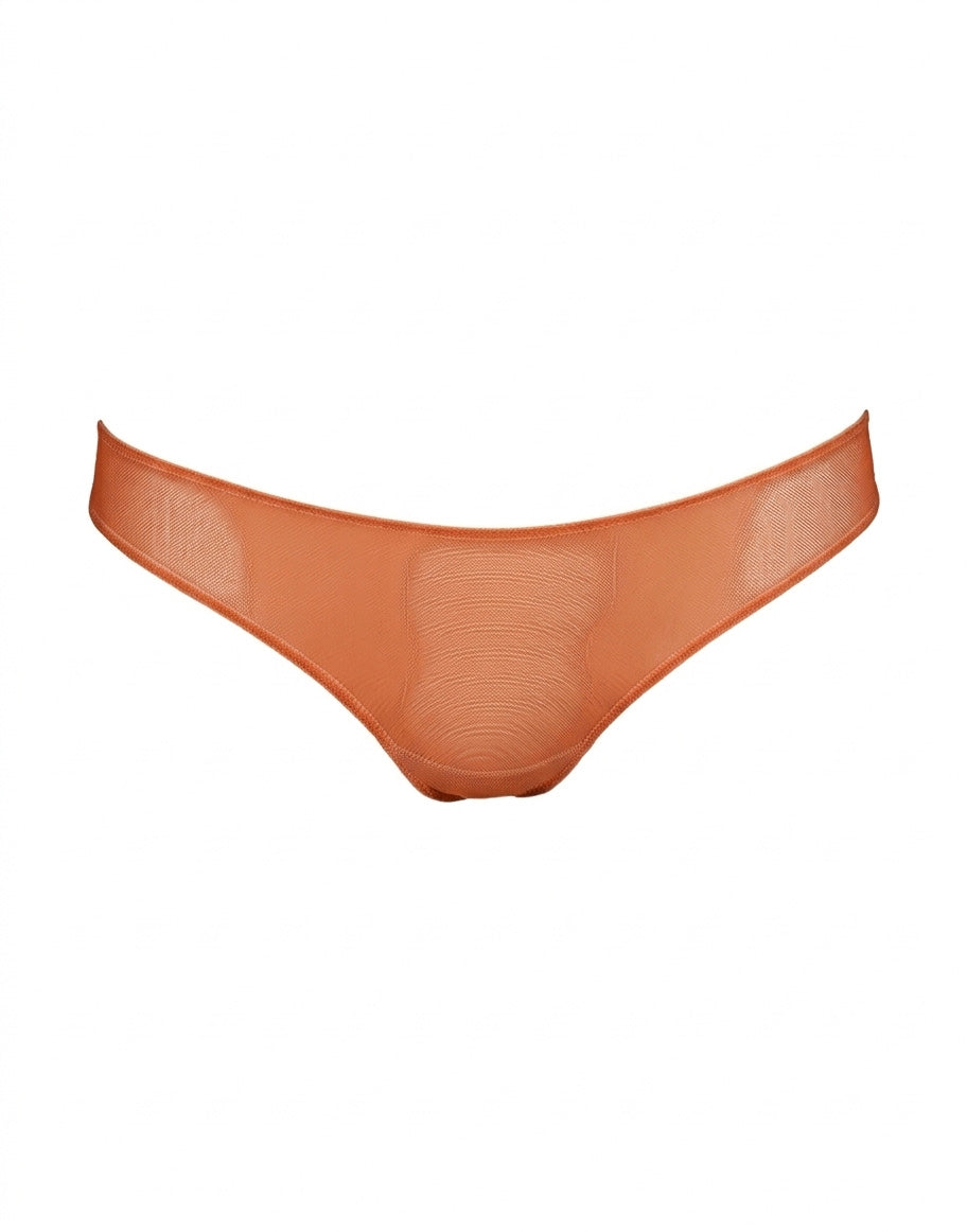 Slip a Brasiliana in Tulle Elasticizzato Arancio