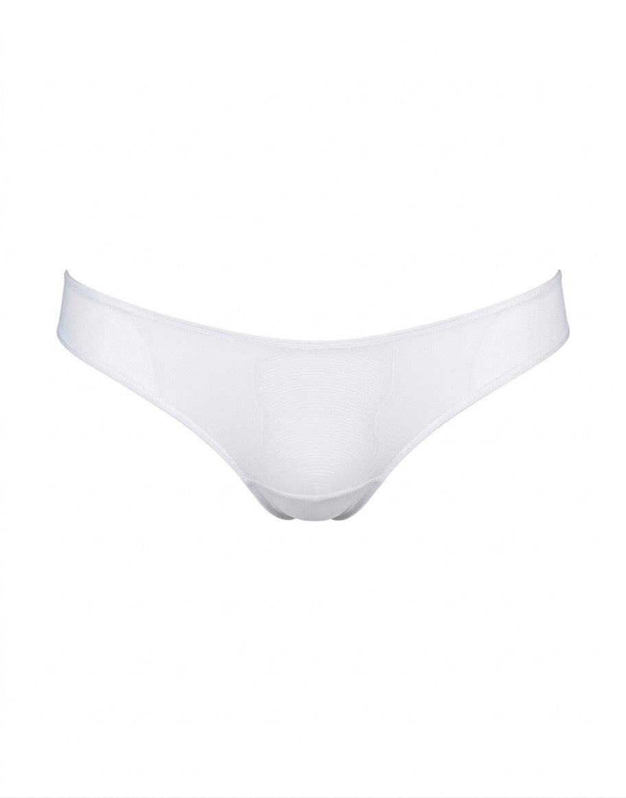 Slip a Brasiliana in Tulle Elasticizzato Bianco